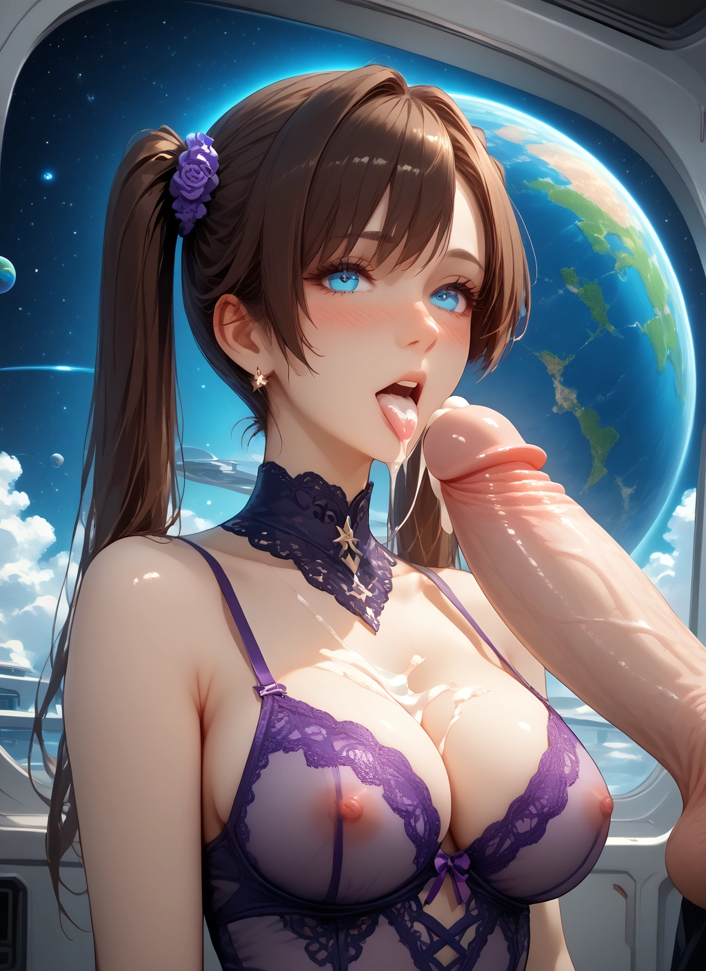 penis, breasts, 1girl, cum, hetero, twintails · Yamete.gg