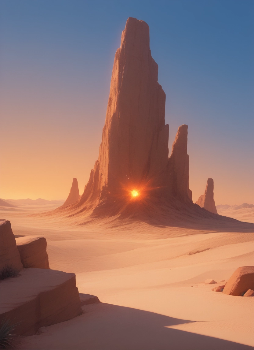 desert, no humans, outdoors, sky, sun, sand · Yamete.gg