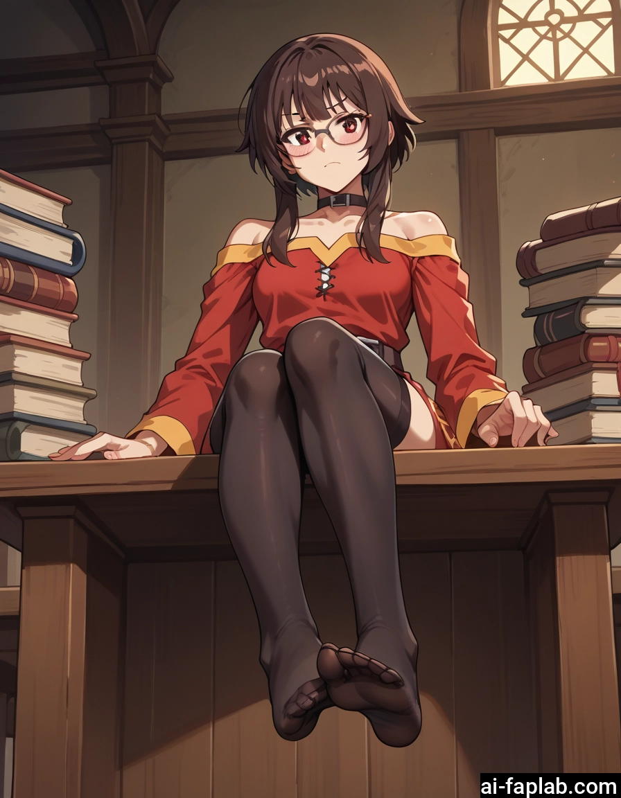 1girl, thighhighs, red eyes, book, solo, feet