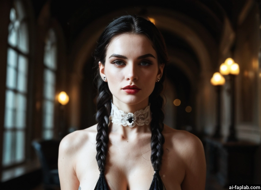 1girl, solo, braid, breasts, jewelry, earrings