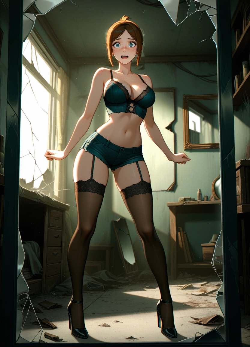 1girl, solo, breasts, high heels, thighhighs, navel · Yamete.gg