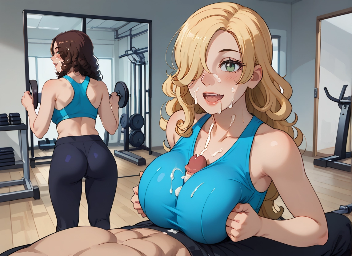 paizuri, gym, penis, breasts, cum, facial · Yamete.gg