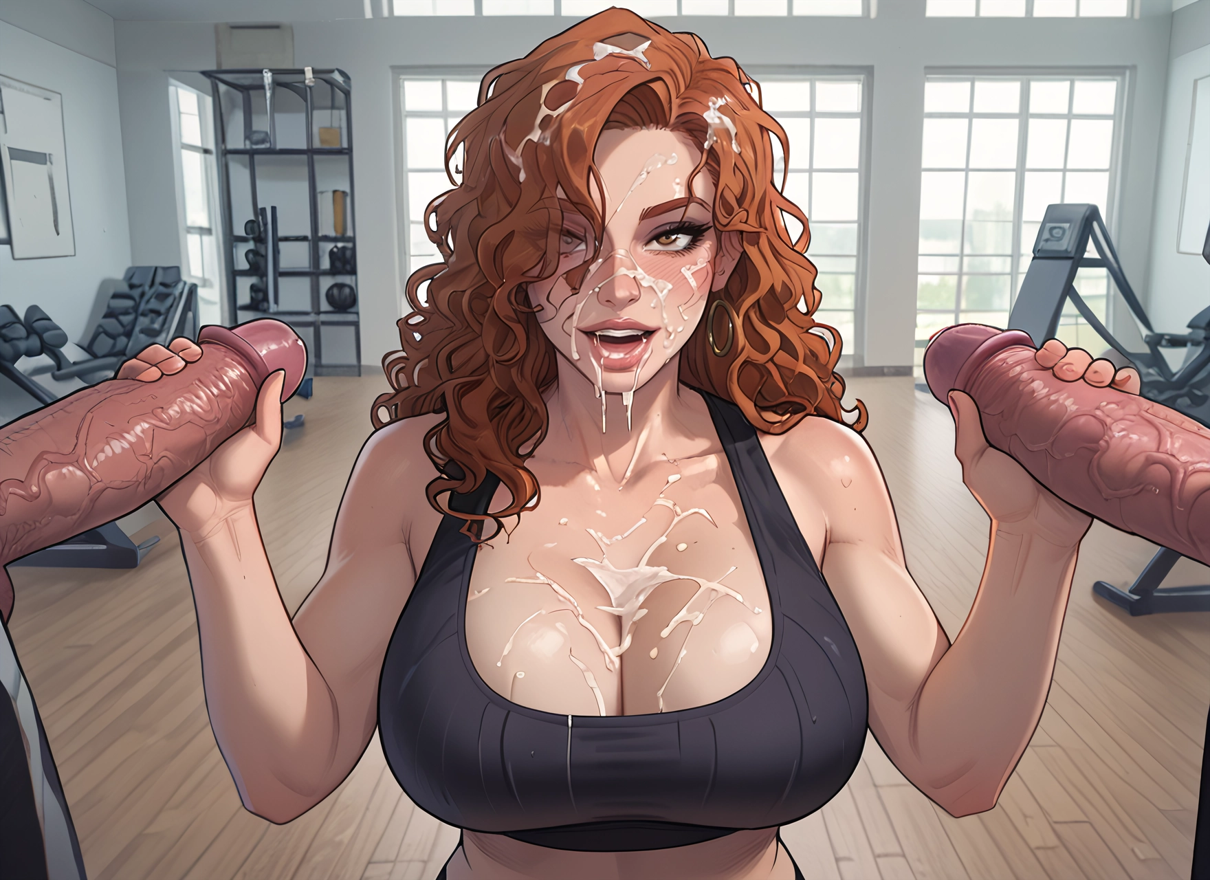 breasts, 1girl, penis, cum, handjob, cum on body · Yamete.gg