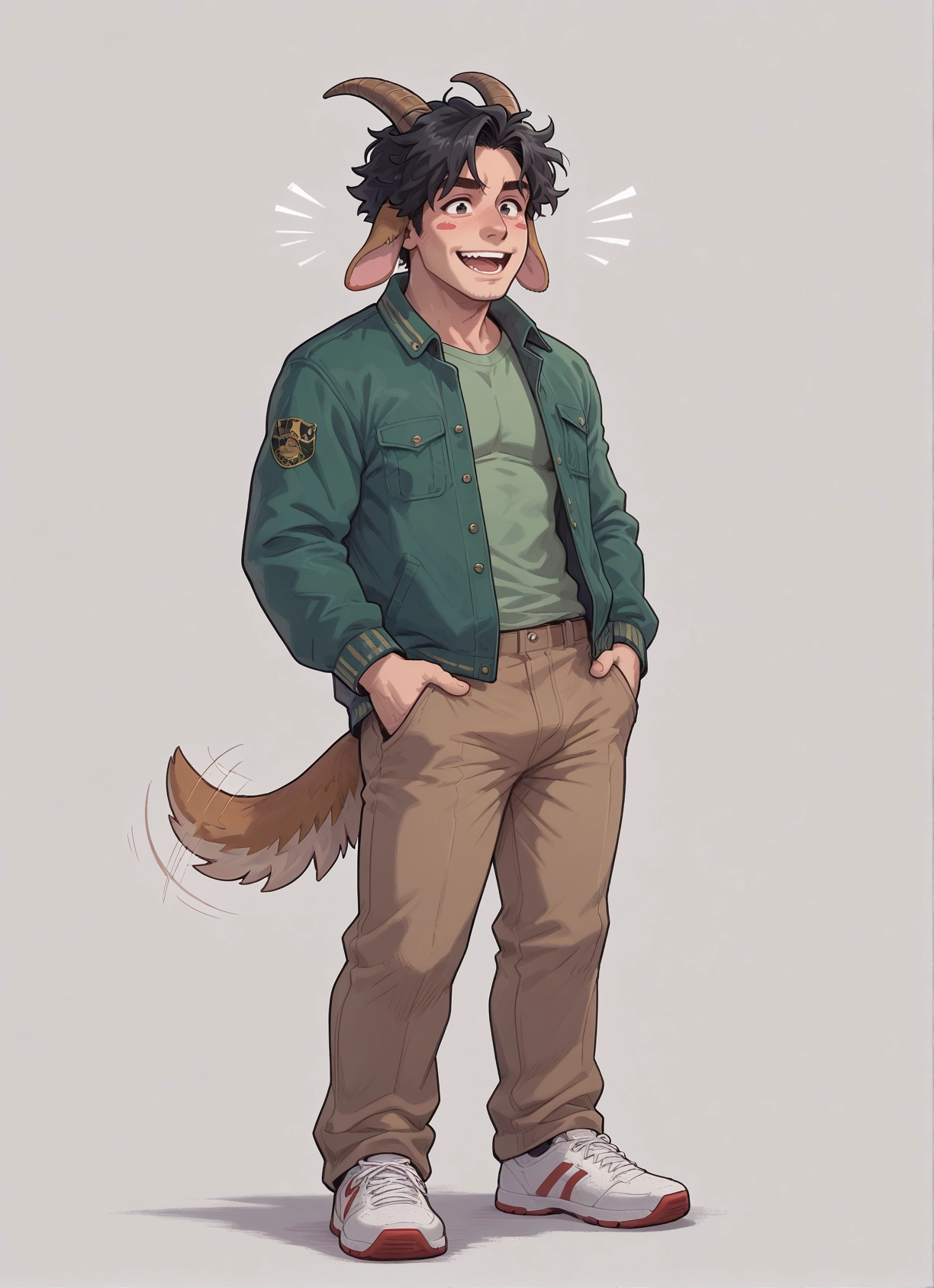1boy, male focus, animal ears, horns, tail, solo · Yamete.gg