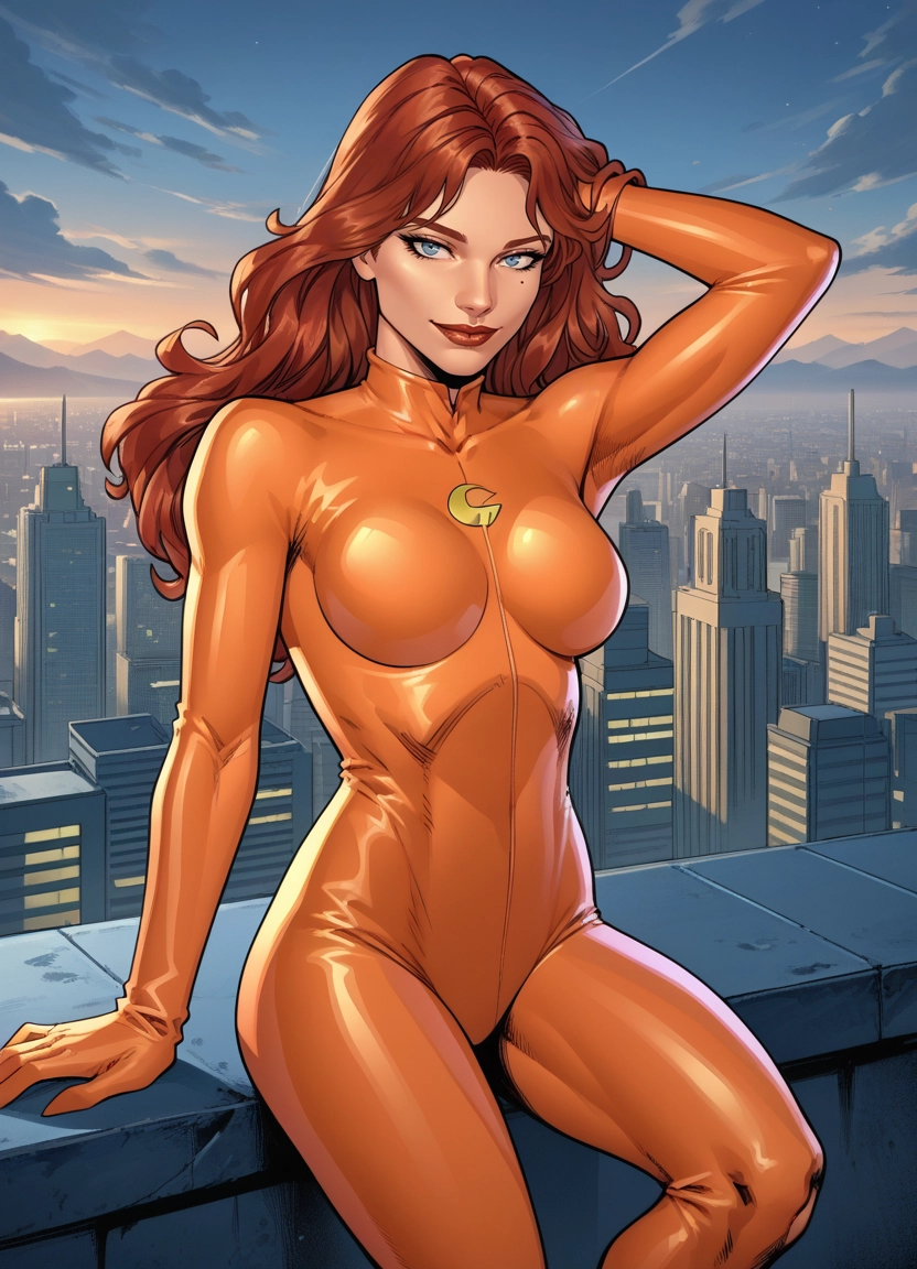 1girl, bodysuit, blue eyes, solo, mole, long hair · Yamete.gg