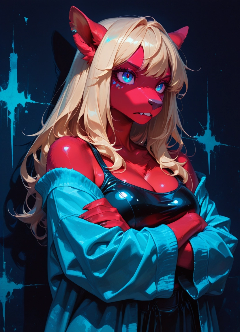 furry, 1girl, breasts, solo, animal ears, furry female