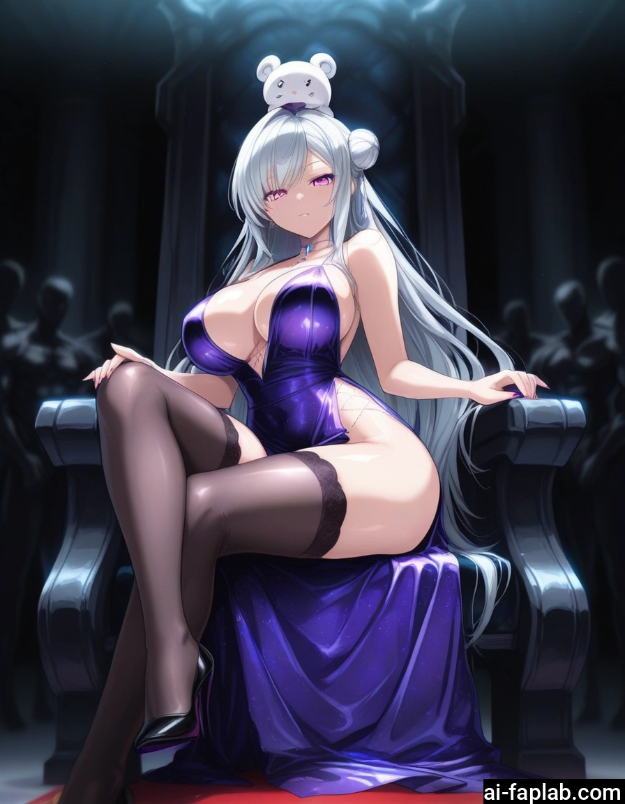 breasts, 1girl, thighhighs, dress, long hair, large breasts