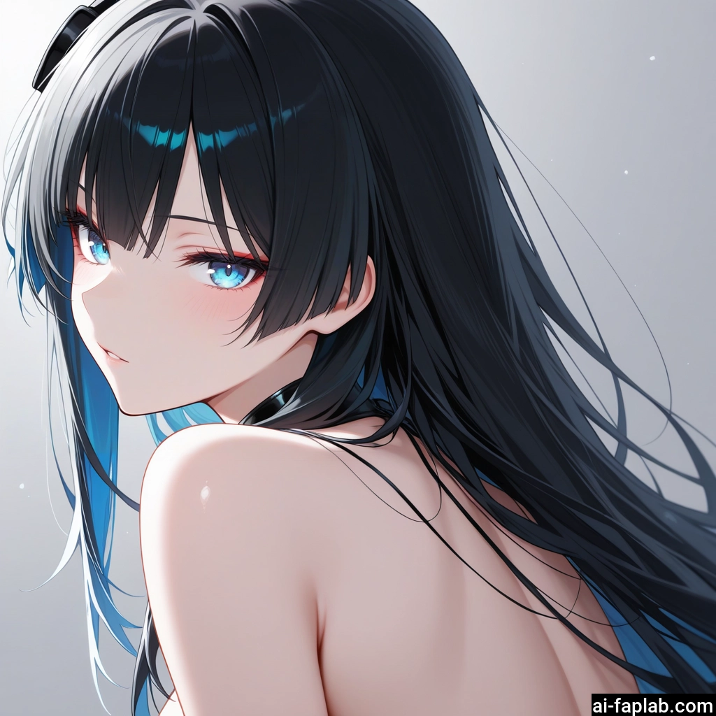 1girl, solo, blue eyes, long hair, looking at viewer, black hair · Yamete.gg
