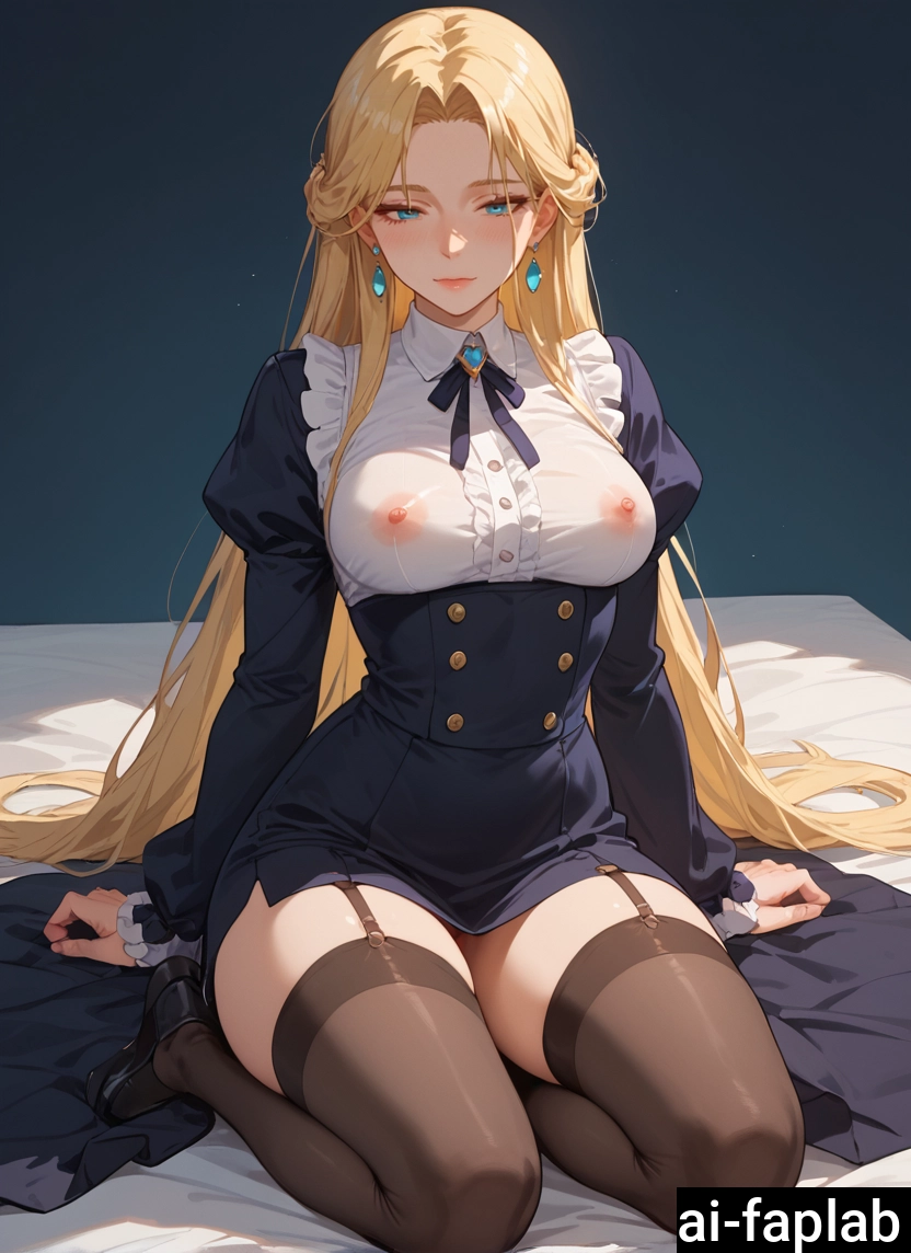 1girl, solo, garter straps, thighhighs, breasts, long hair · Yamete.gg