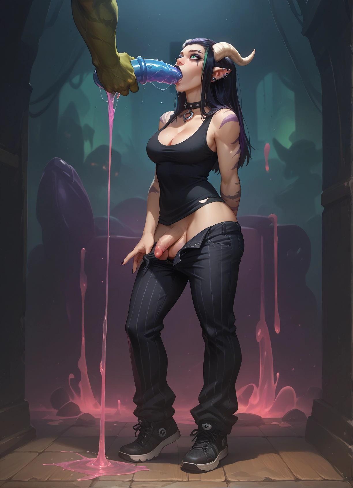 yaoi, futanari, penis, horns, breasts, oral · Yamete.gg