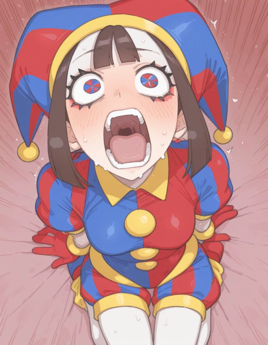 1girl, uvula, open mouth, solo, hat, gloves · Yamete.gg