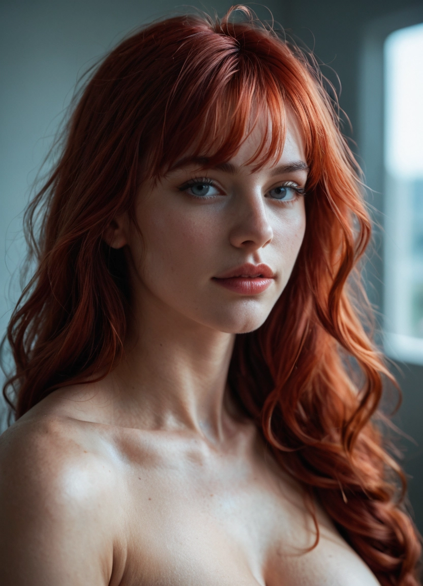 1girl, solo, realistic, long hair, breasts, freckles · Yamete.gg