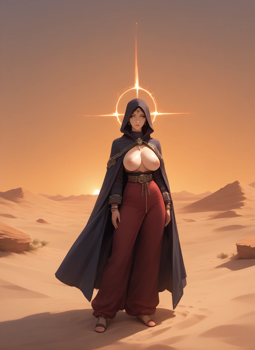 1girl, breasts, solo, nipples, hood, large breasts · Yamete.gg