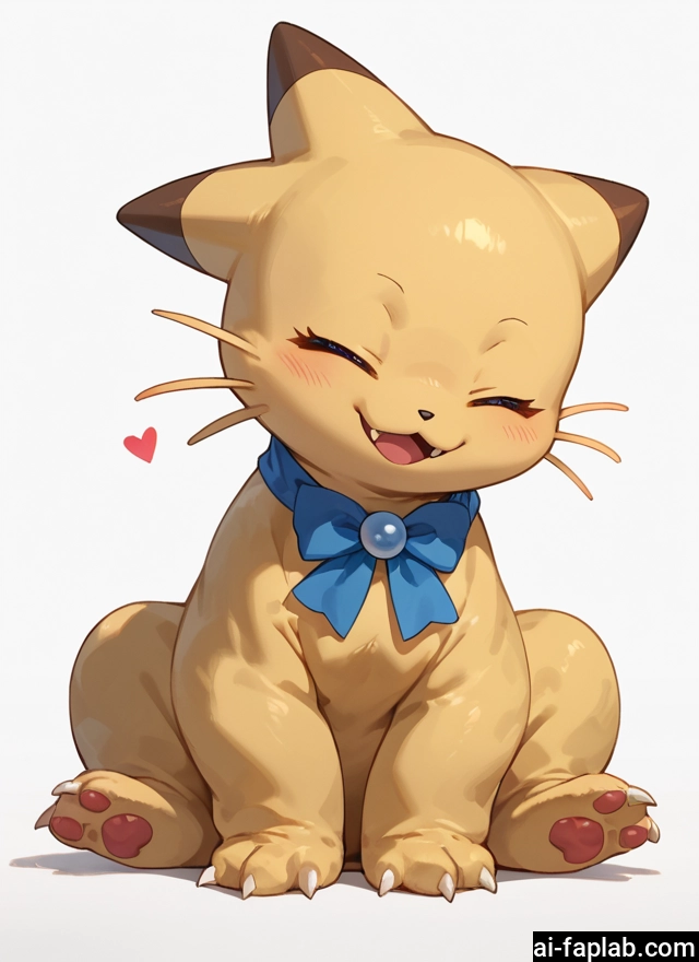 closed eyes, solo, heart, open mouth, no humans, blush · Yamete.gg