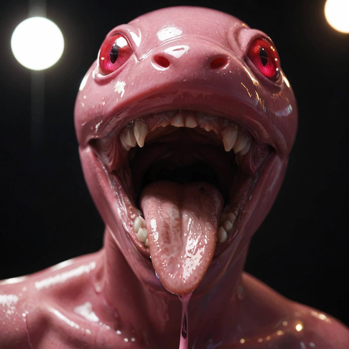 tongue, open mouth, teeth, solo, tongue out, saliva · Yamete.gg