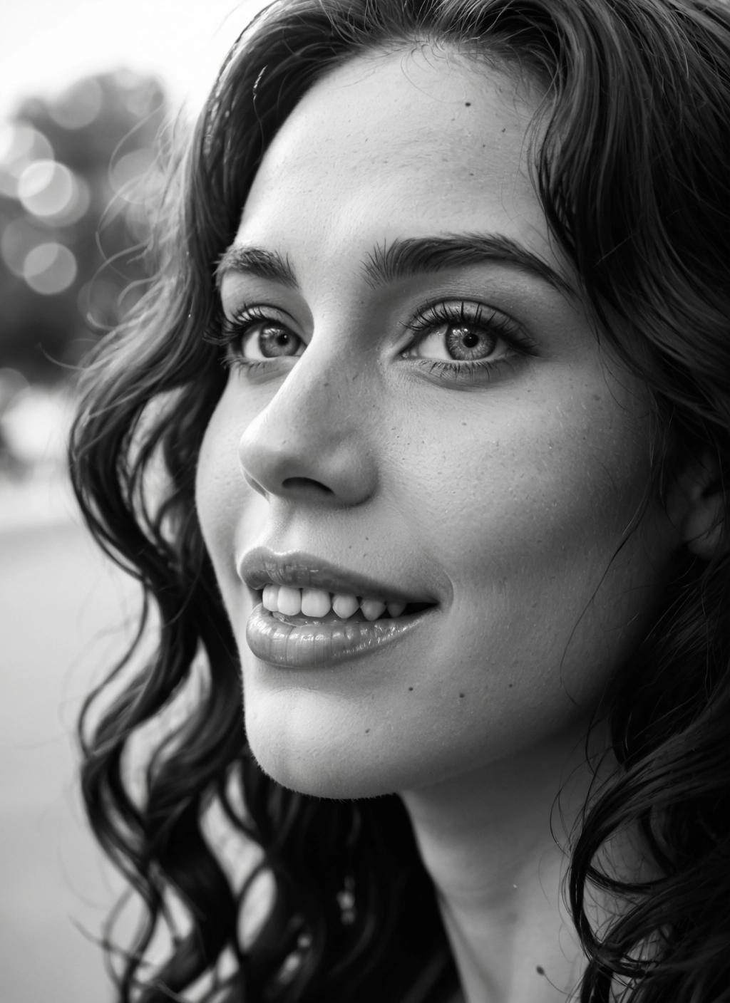 1girl, monochrome, greyscale, solo, realistic, looking at viewer · Yamete.gg