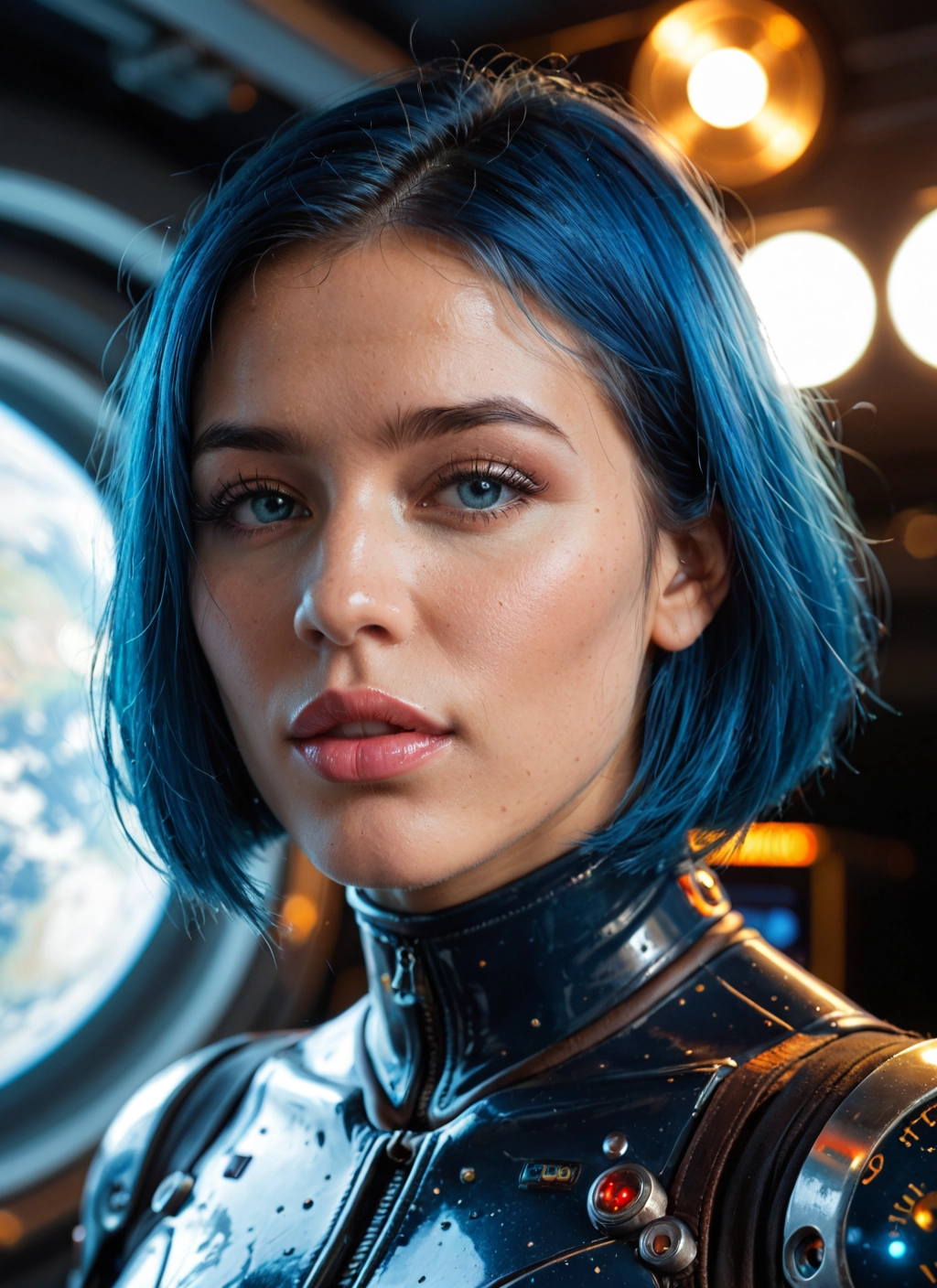 1girl, solo, short hair, looking at viewer, realistic, blue eyes · Yamete.gg