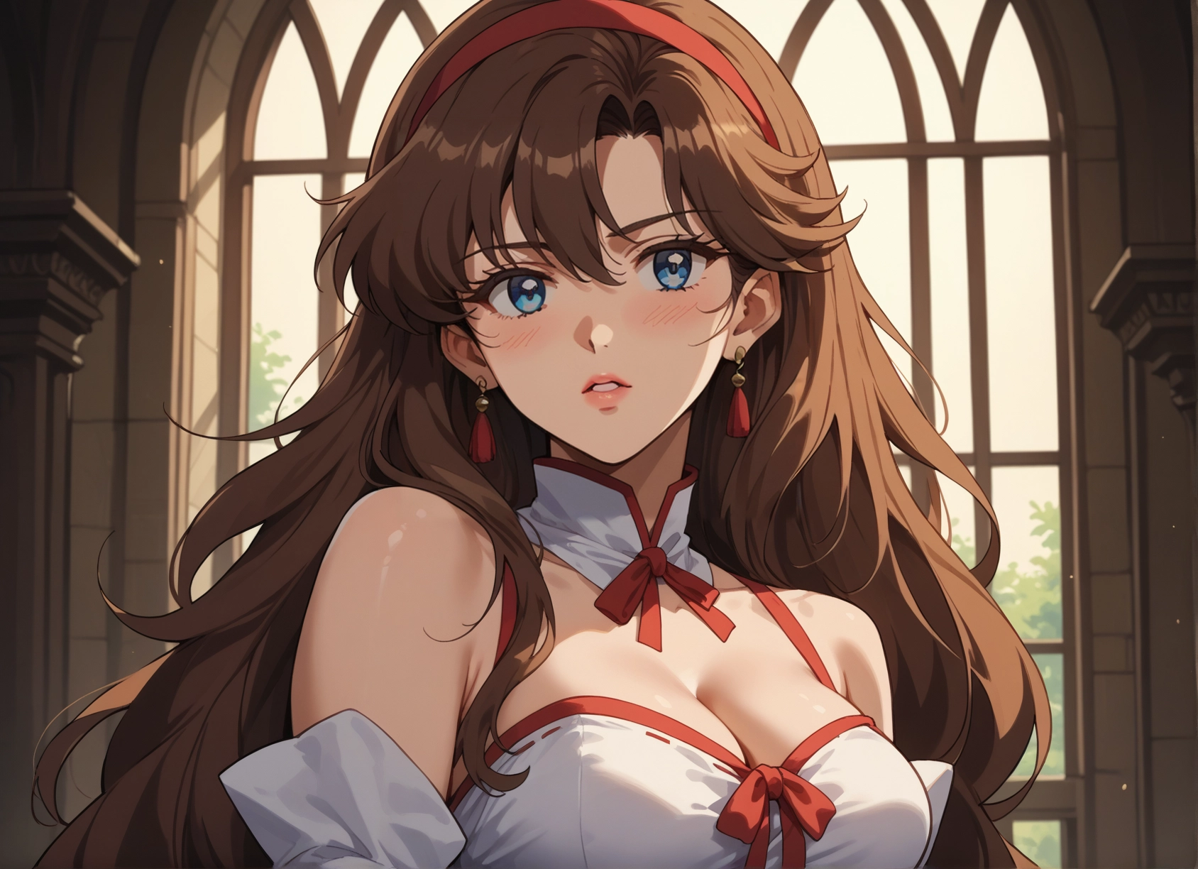 1girl, breasts, long hair, blue eyes, solo, jewelry · Yamete.gg