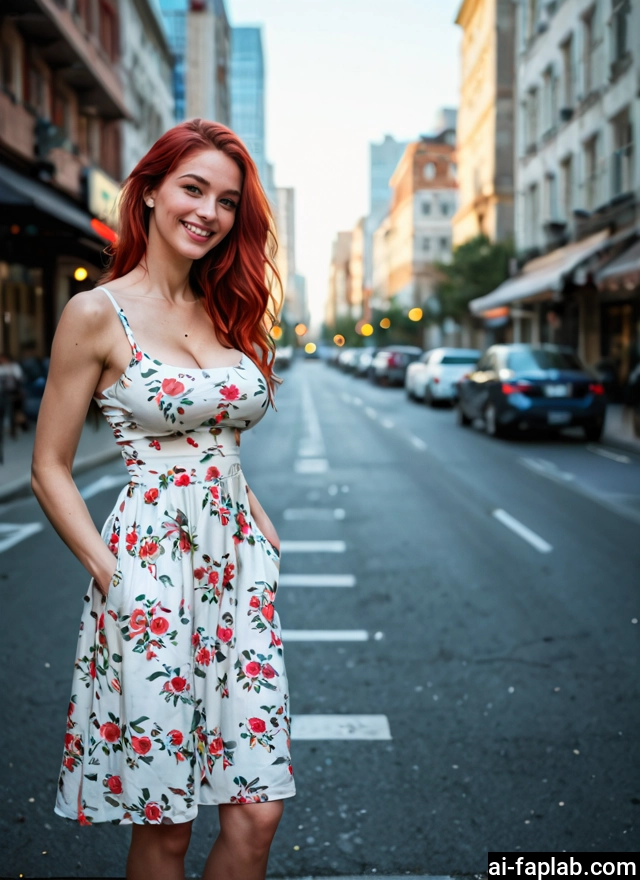 1girl, breasts, dress, car, motor vehicle, cleavage