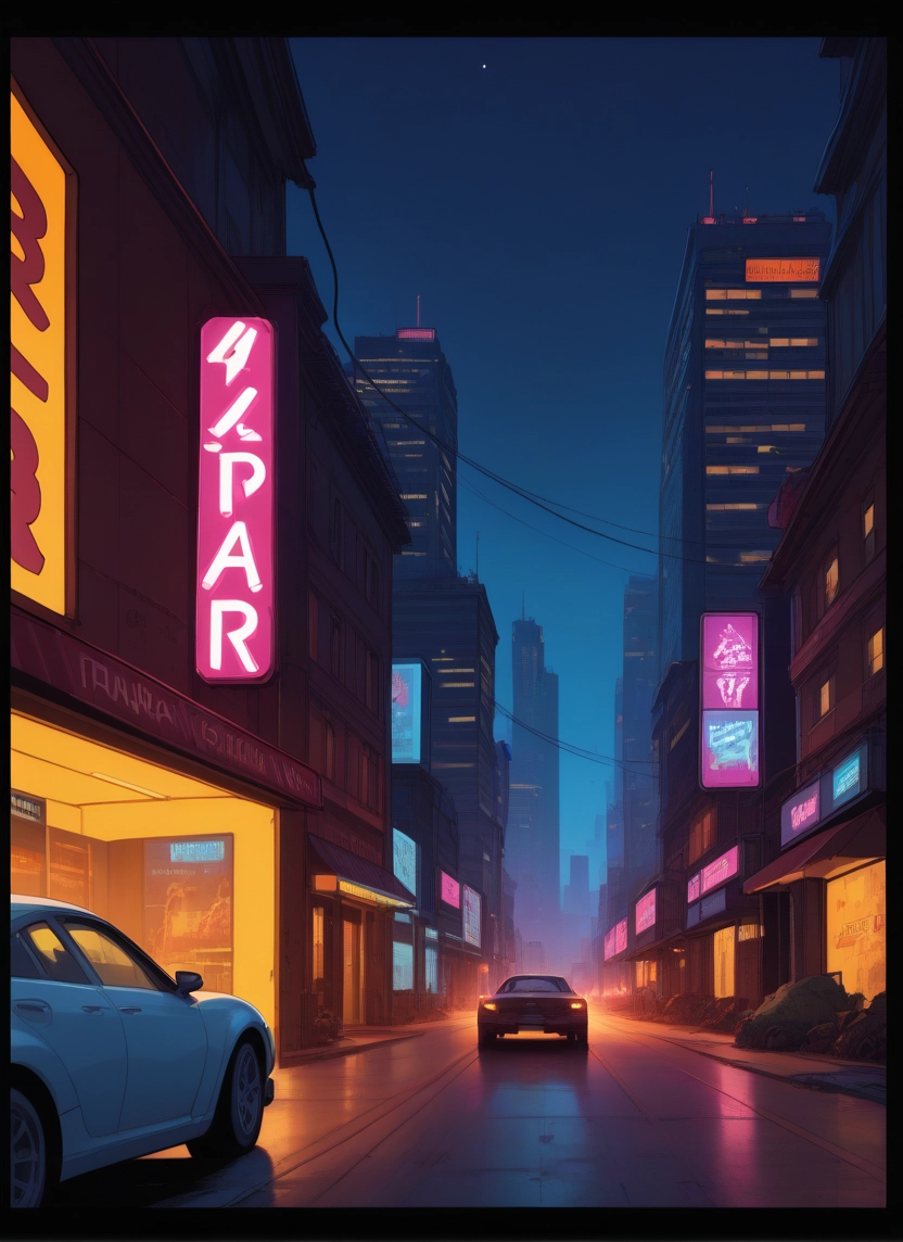car, motor vehicle, ground vehicle, no humans, night, scenery · Yamete.gg
