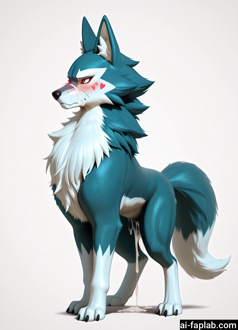furry, cum, facial, blush, heart, solo · Yamete.gg