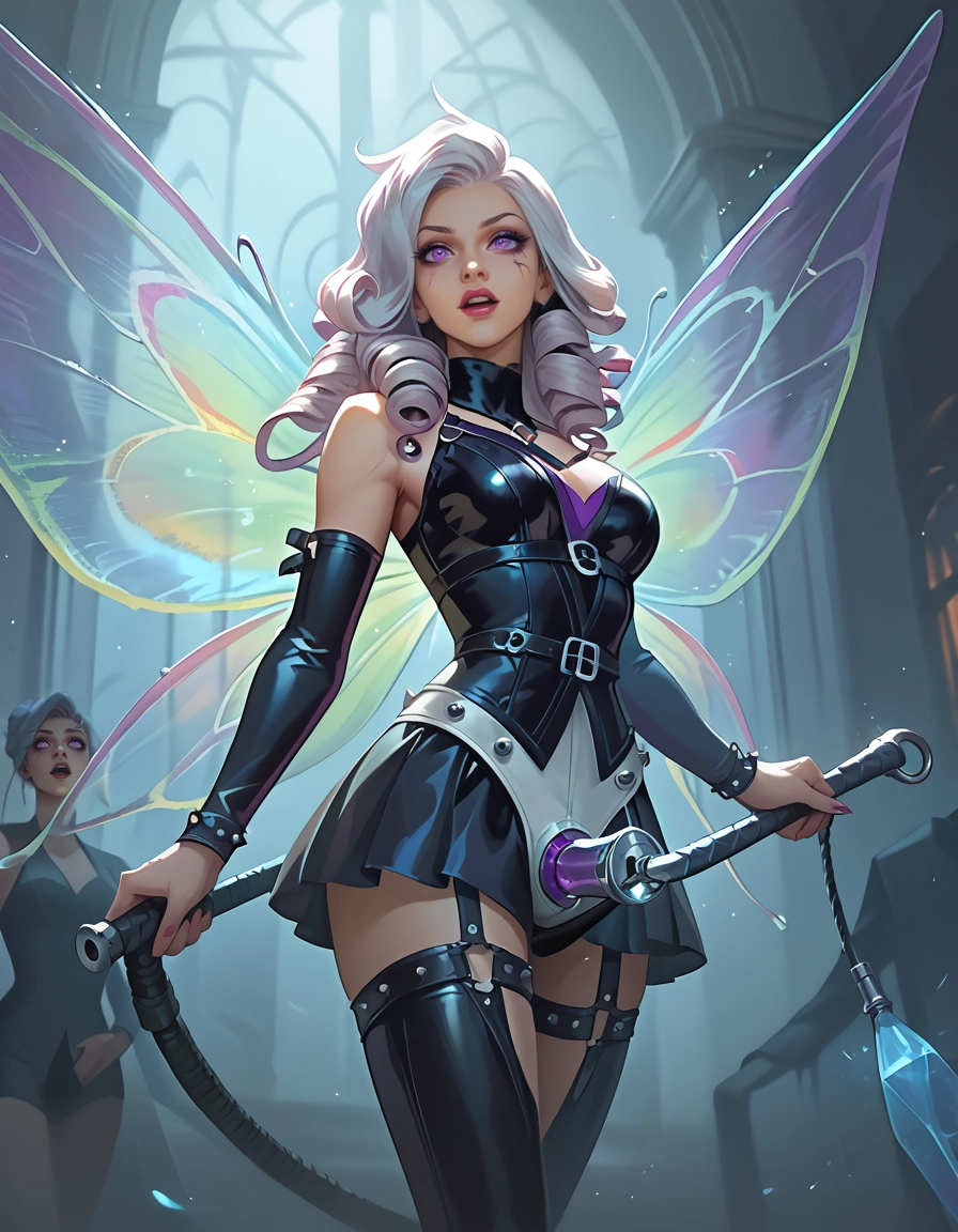 multiple girls, 2girls, whip, wings, thighhighs, garter straps · Yamete.gg