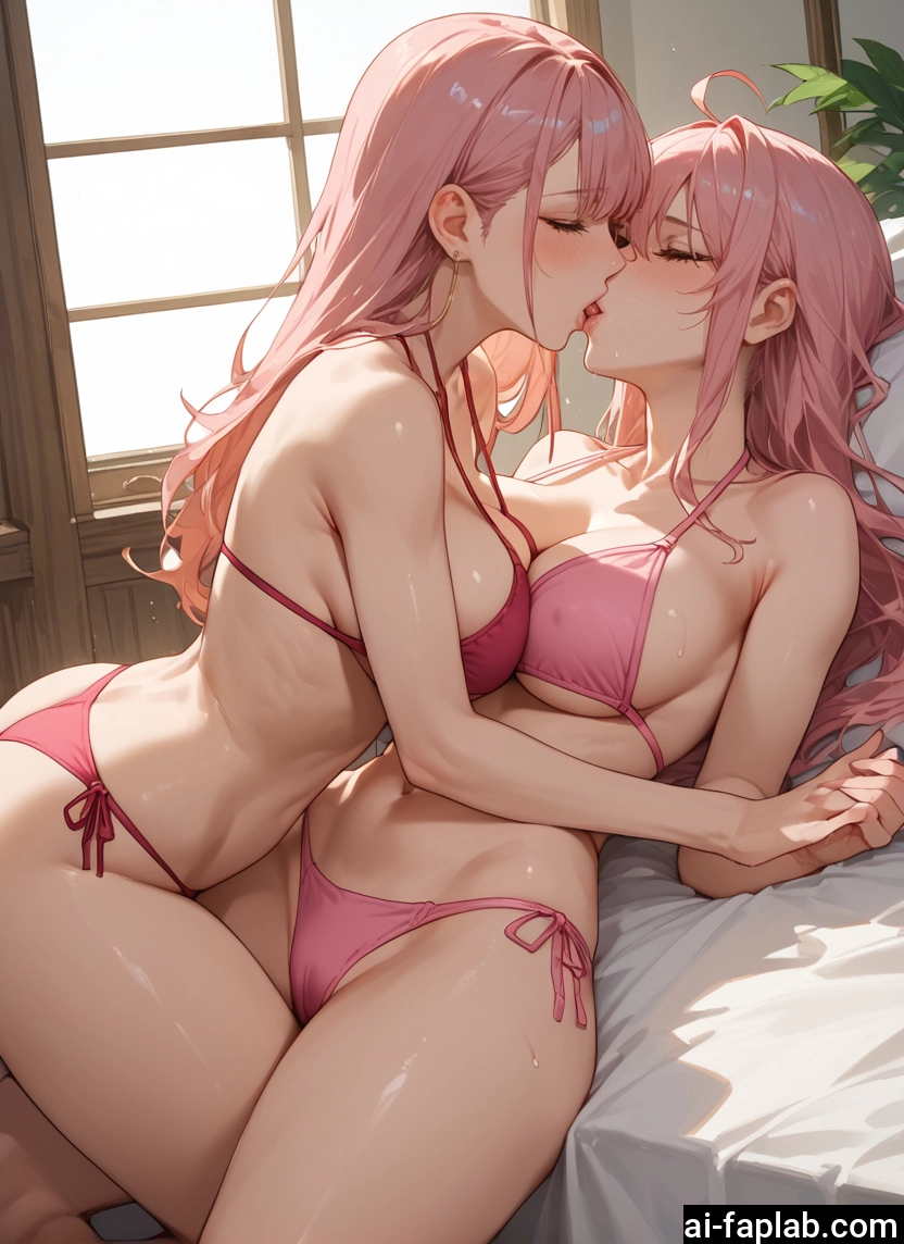 breasts, multiple girls, 2girls, yuri, bikini, swimsuit