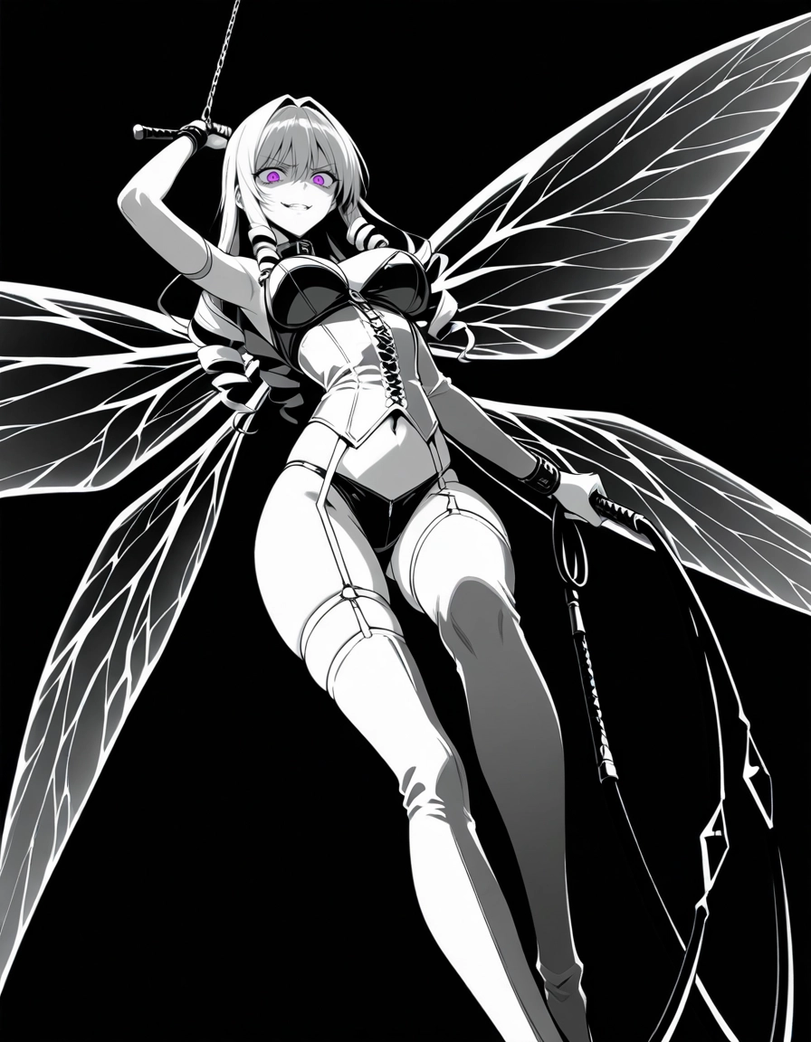 1girl, solo, wings, breasts, spot color, thighhighs · Yamete.gg