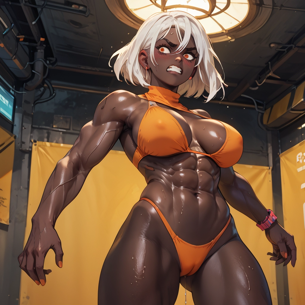 1girl, breasts, abs, muscular, muscular female, dark skin · Yamete.gg