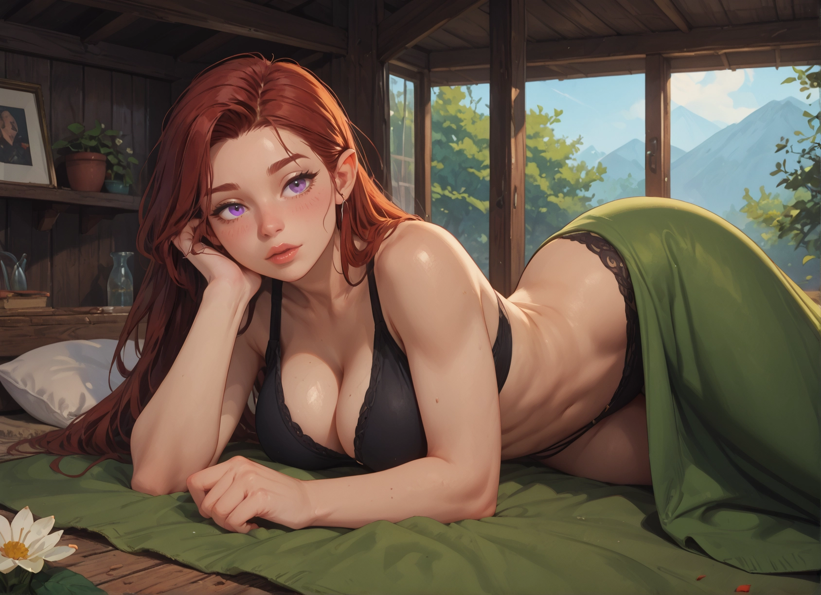 1girl, breasts, underwear, bra, panties, long hair · Yamete.gg