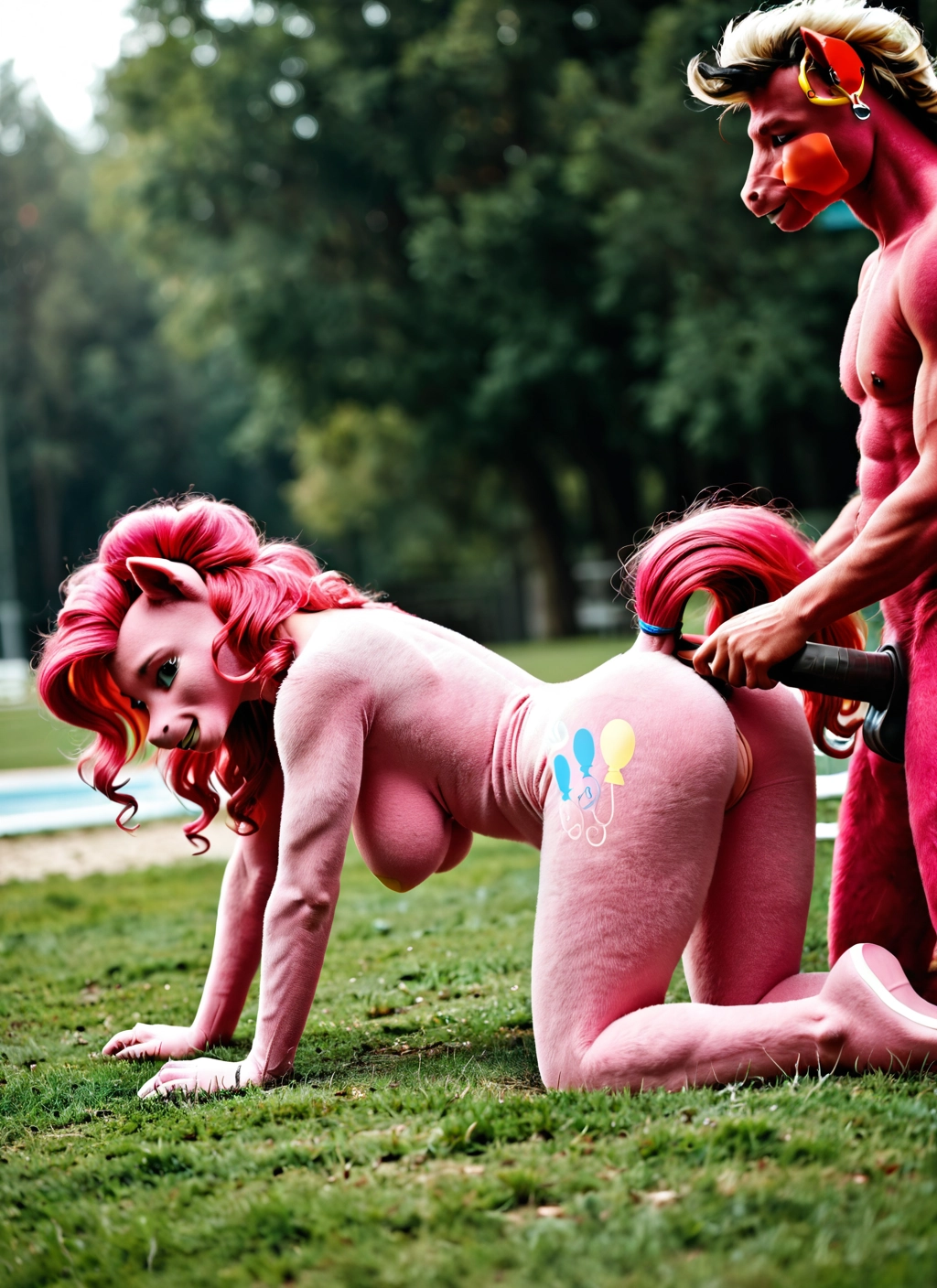 furry, 1girl, 1boy, hetero, all fours, breasts · Yamete.gg