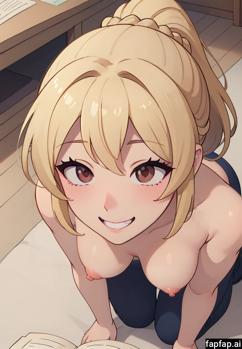 1girl, breasts, nipples, smile, blonde hair, solo · Yamete.gg