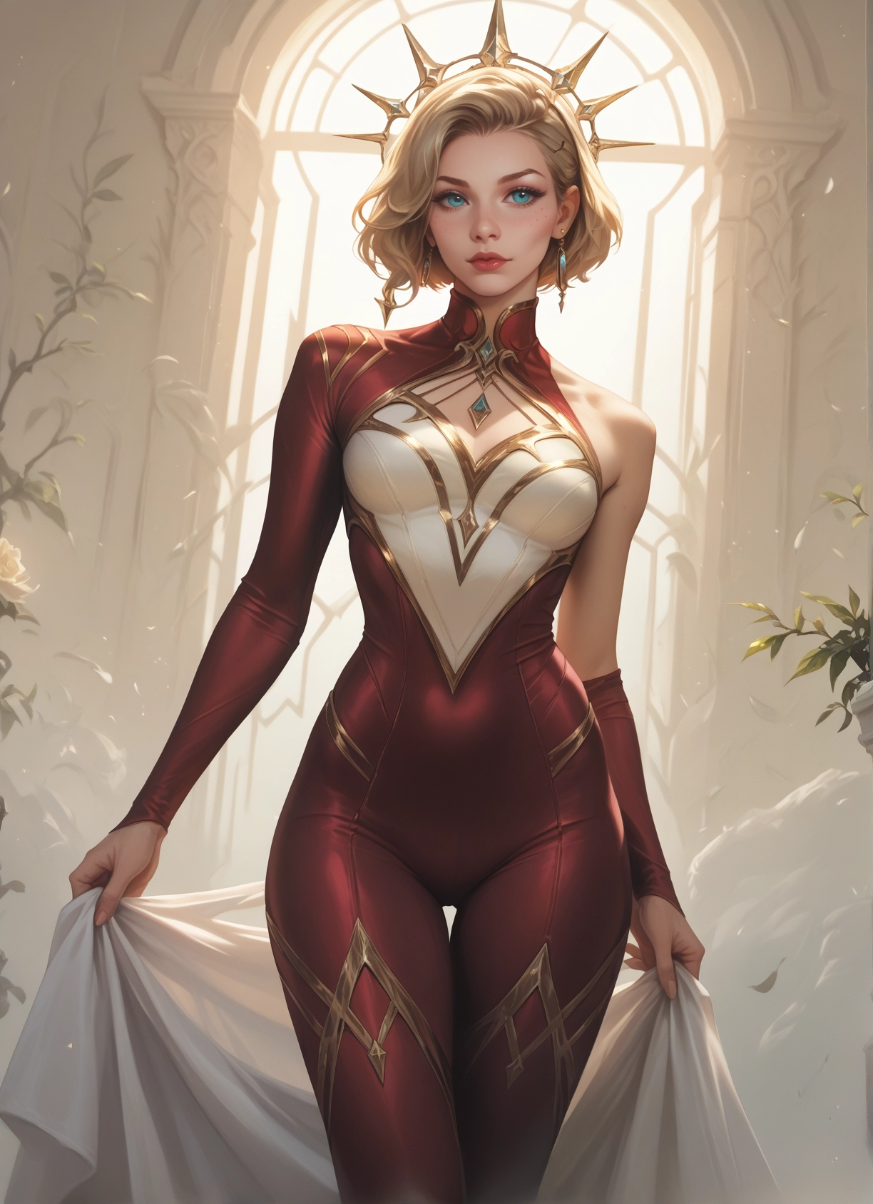 1girl, solo, blonde hair, blue eyes, jewelry, breasts · Yamete.gg