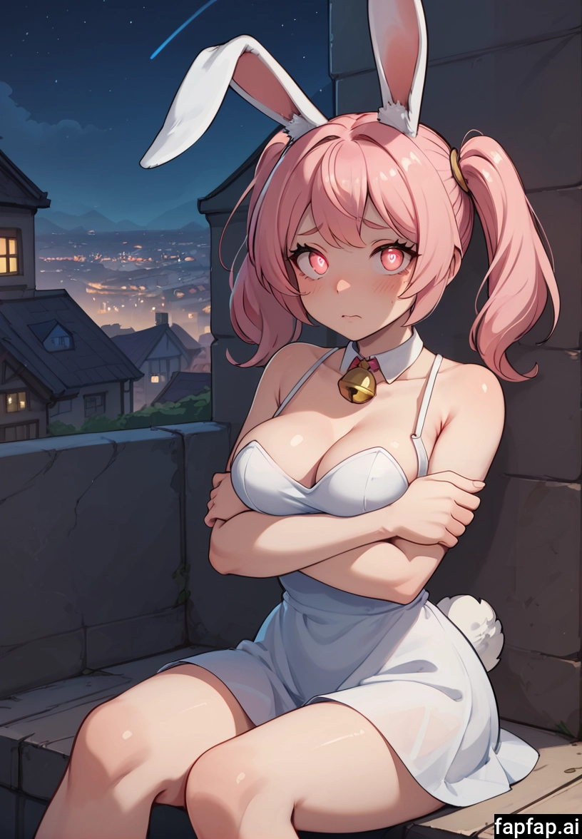 1girl, breasts, animal ears, solo, pink hair, rabbit ears · Yamete.gg