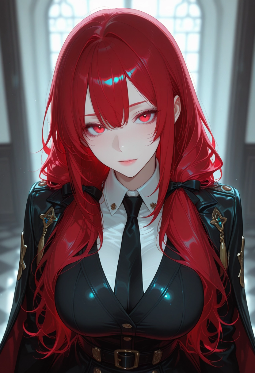 1girl, solo, breasts, red eyes, red hair, long hair · Yamete.gg