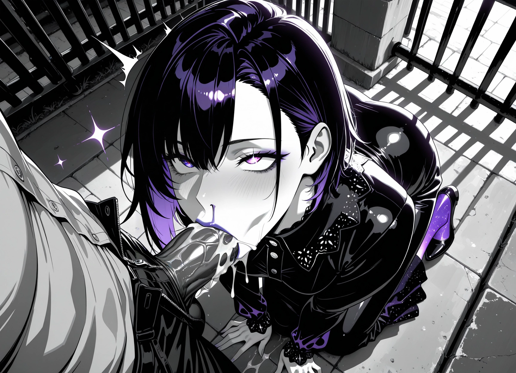 yaoi, futanari, penis, oral, fellatio, purple eyes · Yamete.gg
