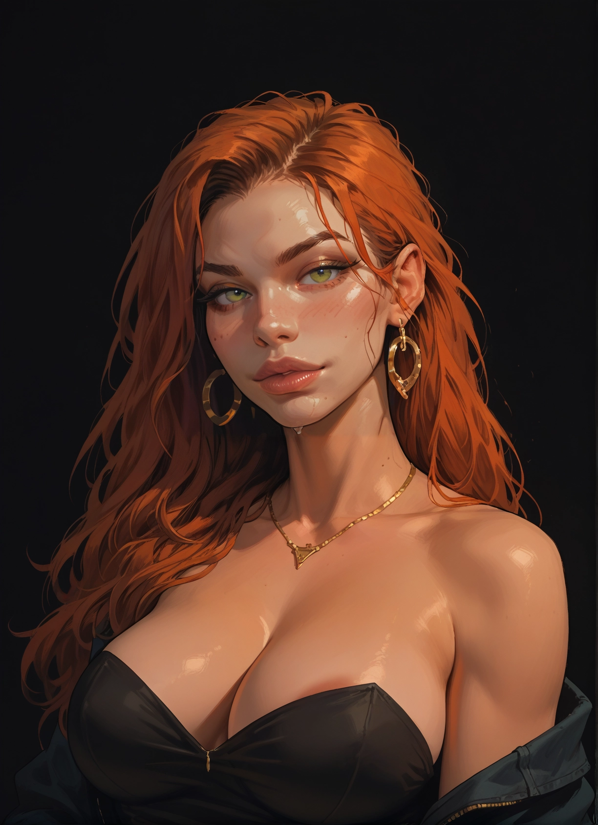 1girl, breasts, jewelry, earrings, solo, long hair · Yamete.gg