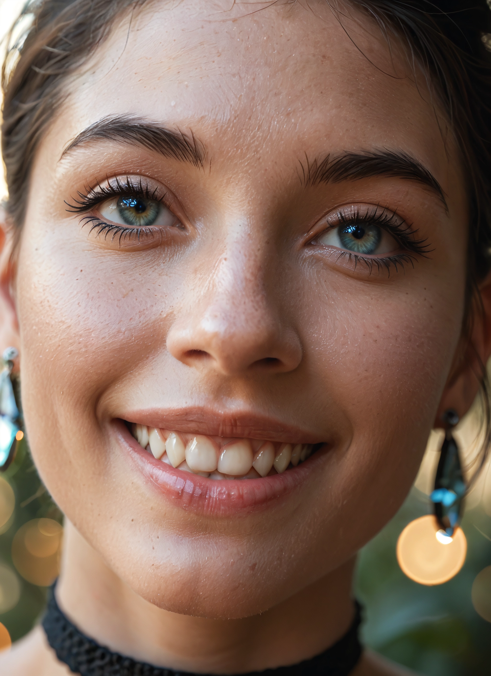 solo, 1girl, jewelry, earrings, teeth, smile · Yamete.gg
