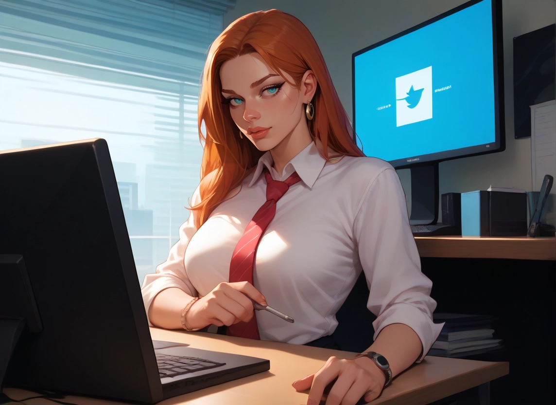 1girl, jewelry, earrings, necktie, watch, solo · Yamete.gg