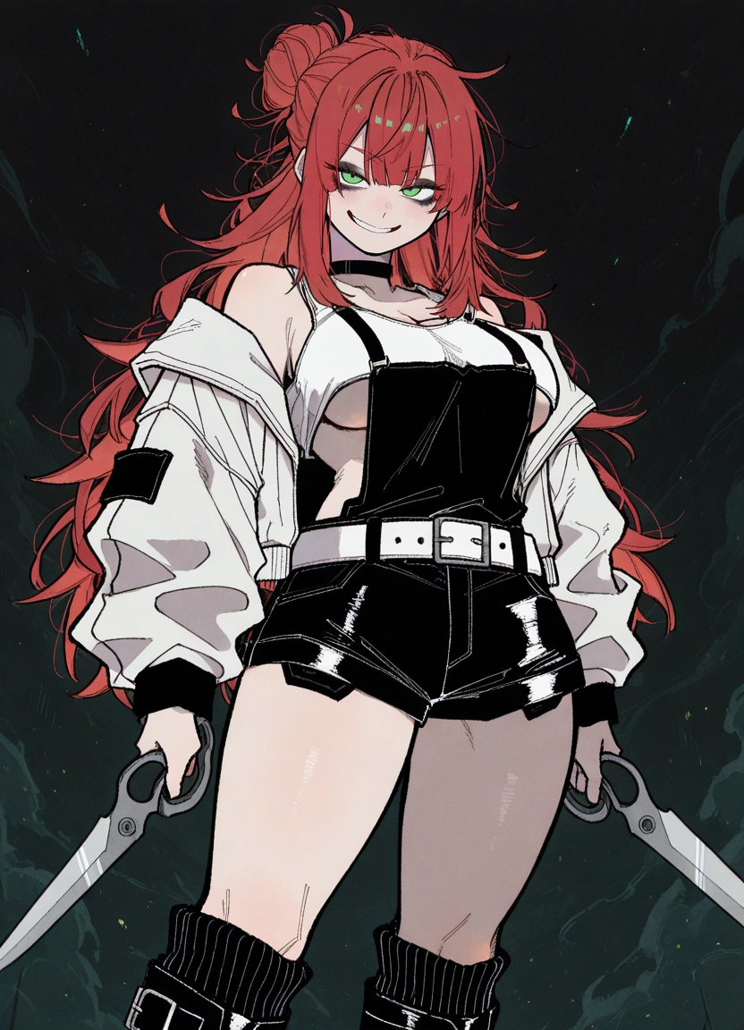 1girl, breasts, green eyes, solo, jacket, smile · Yamete.gg