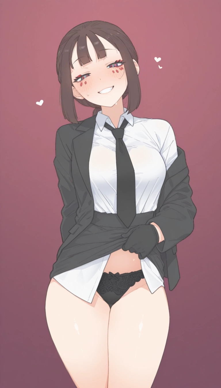 1girl, underwear, panties, solo, black panties, clothes lift · Yamete.gg