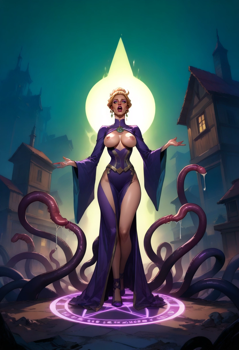 1girl, tentacles, breasts, nipples, solo, jewelry · Yamete.gg