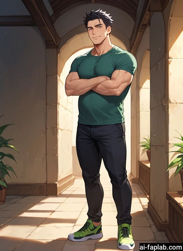 bara, male focus, 1boy, muscular, solo, muscular male · Yamete.gg