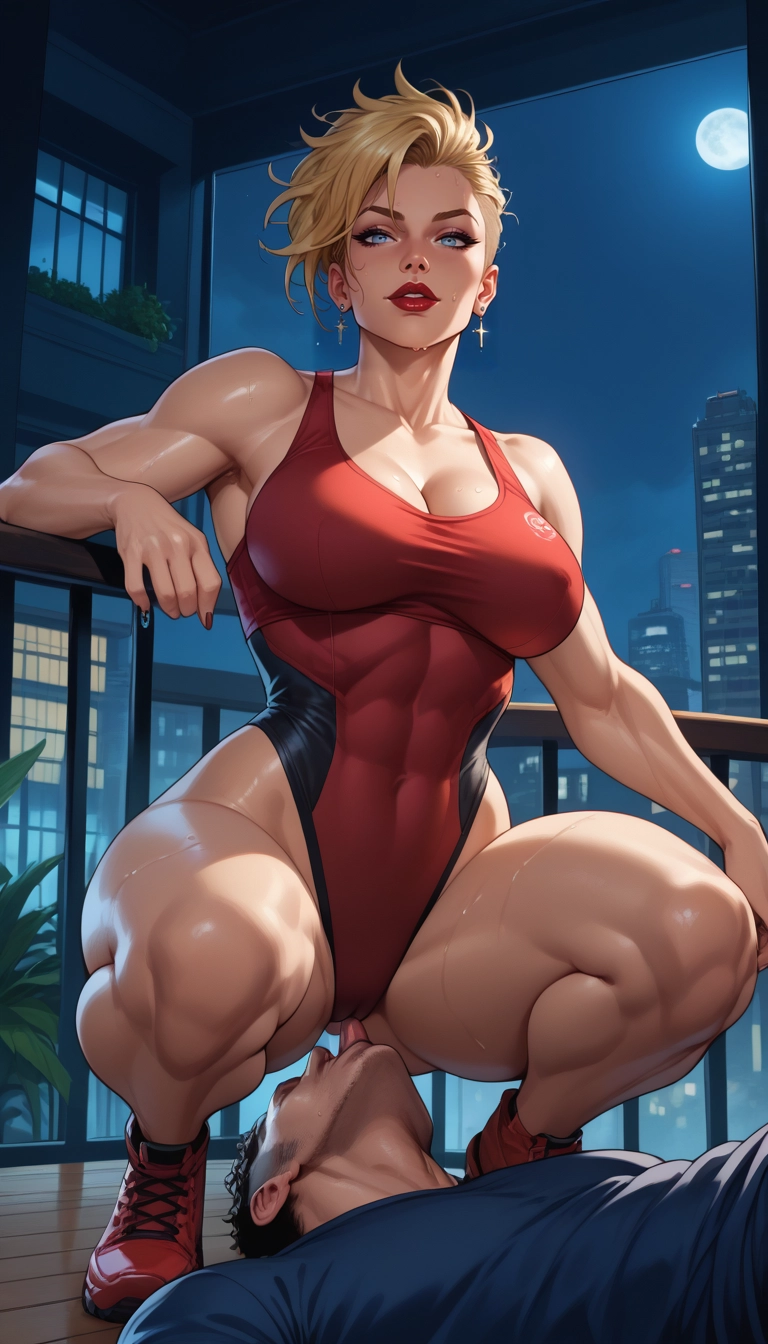 1boy, breasts, 1girl, blonde hair, hetero, night · Yamete.gg
