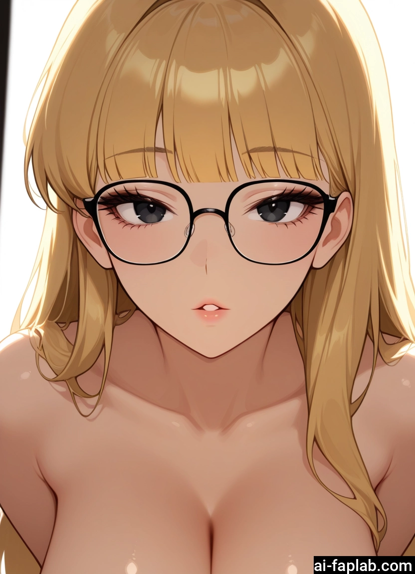 1girl, breasts, glasses, blonde hair, solo, long hair · Yamete.gg