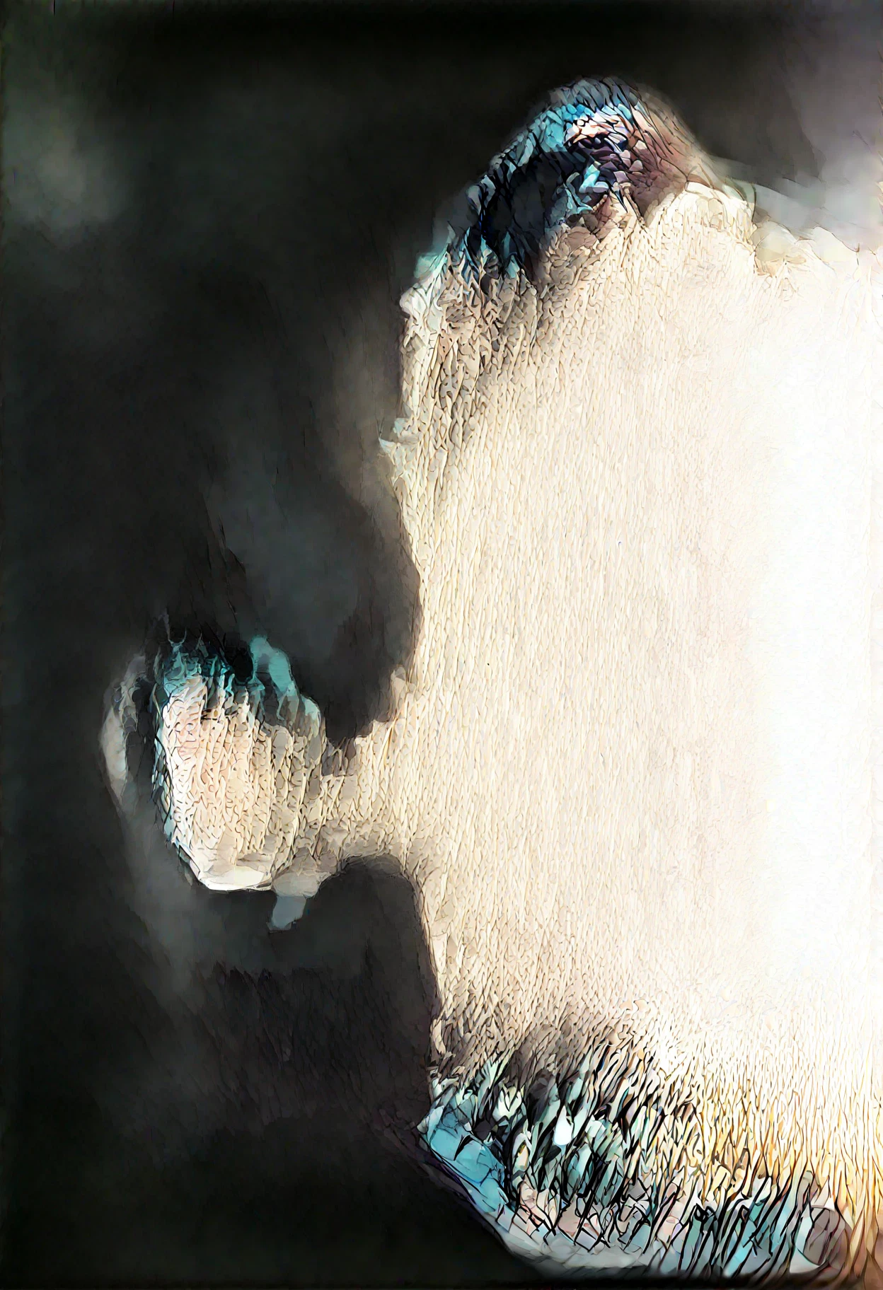 solo, no humans, teeth, black background, monster, horror (theme) · Yamete.gg