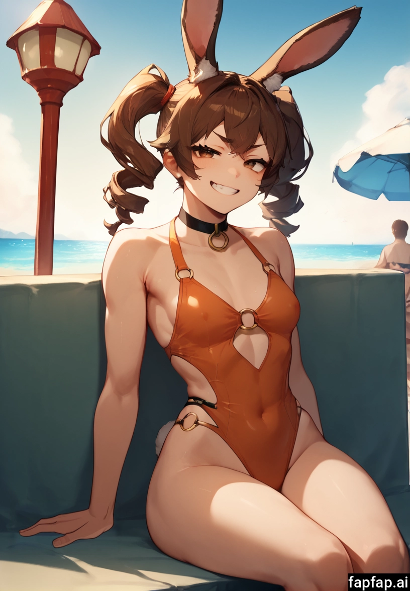animal ears, breasts, rabbit ears, smile, 1girl, o-ring · Yamete.gg