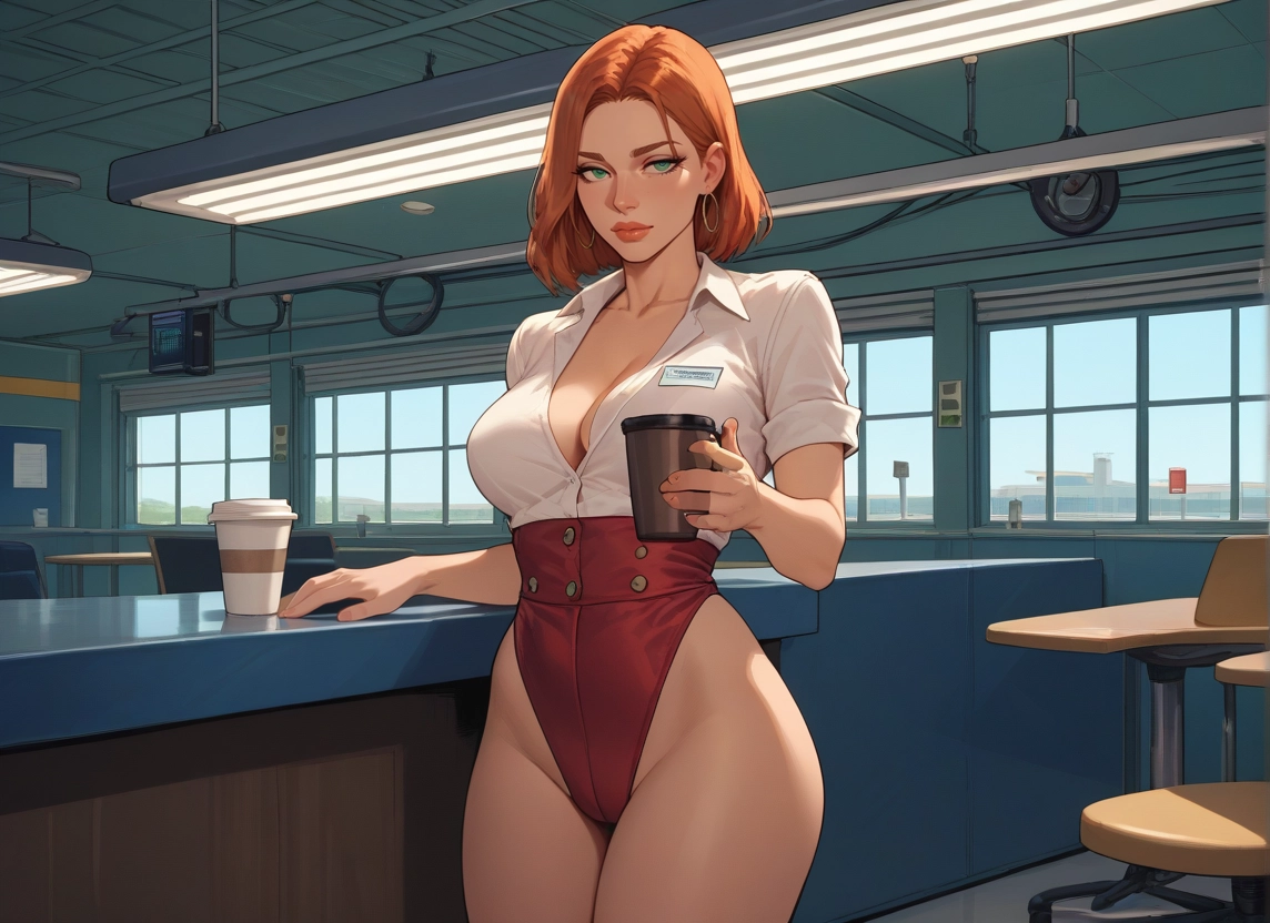 1girl, breasts, cup, leotard, cleavage, solo · Yamete.gg