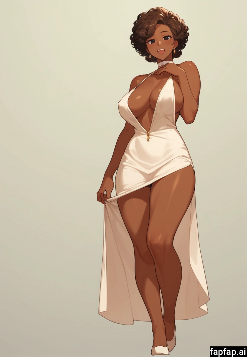1girl, breasts, solo, dress, dark skin, dark-skinned female