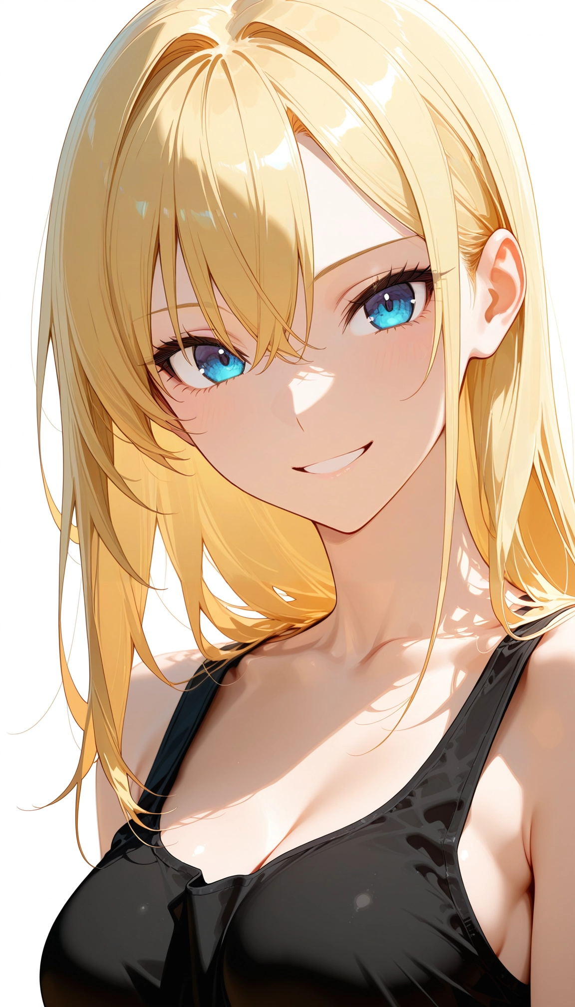 1girl, solo, blonde hair, breasts, smile, blue eyes · Yamete.gg